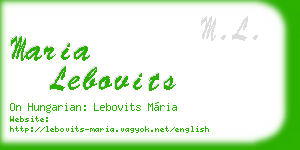 maria lebovits business card