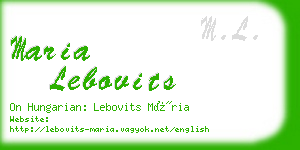 maria lebovits business card